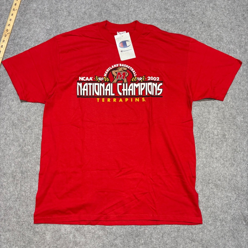 Champion Maryland Terrapins 2002 NCAA National Champions Shirt Mens XL Red NWT - Picture 1 of 6
